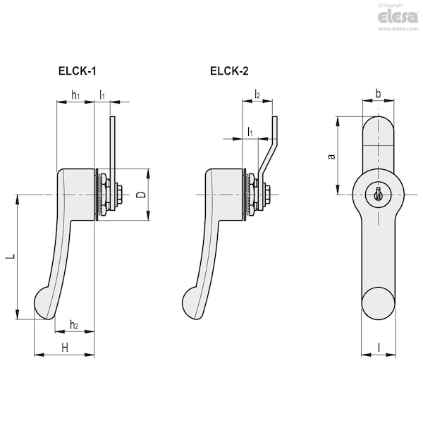 Lever Latches With Key, ELCK.85-1-SS